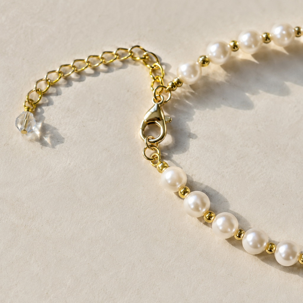 Aqua Heart Pearl Necklace