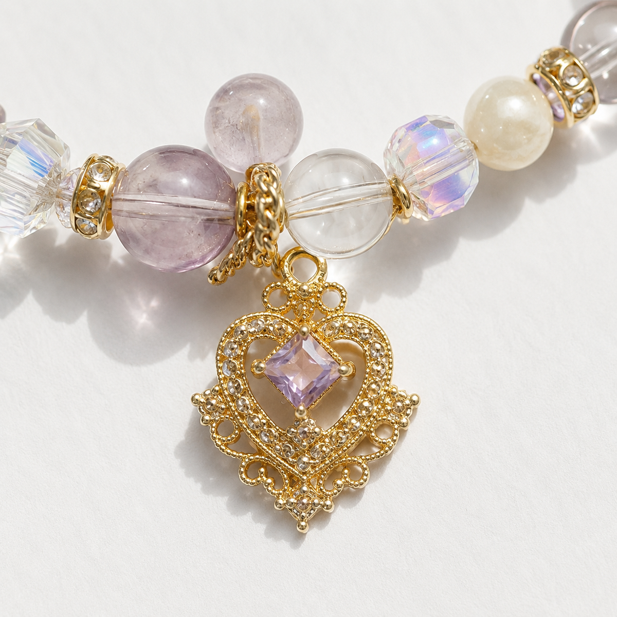 Lavender Crown Pearl Necklace