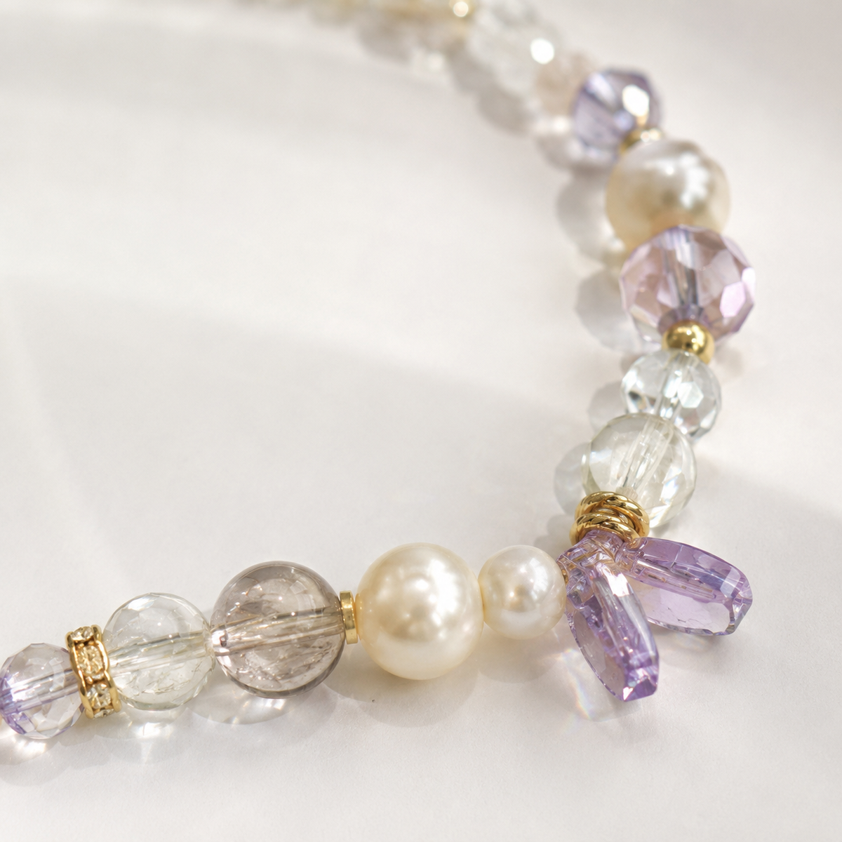 Lavender Crown Pearl Necklace