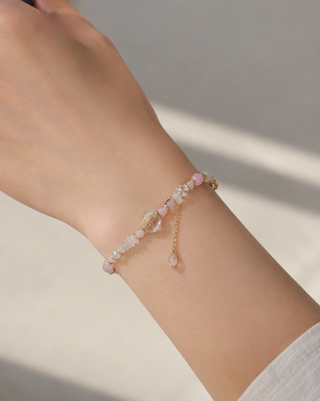 Blush Petal Charm Bracelet
