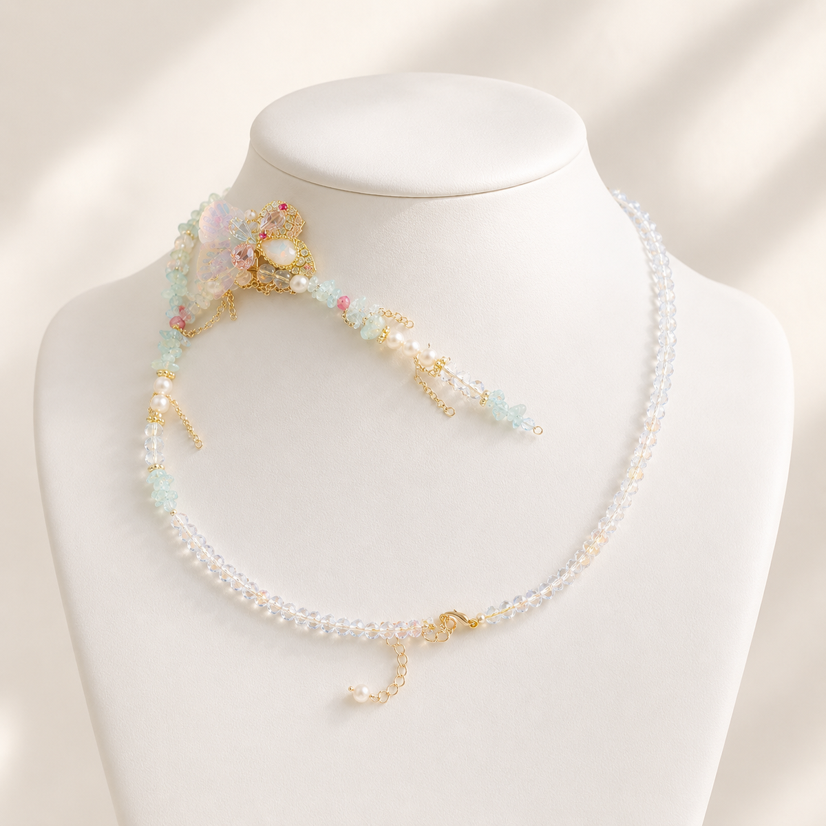 Iridescent Butterfly Garden Necklace