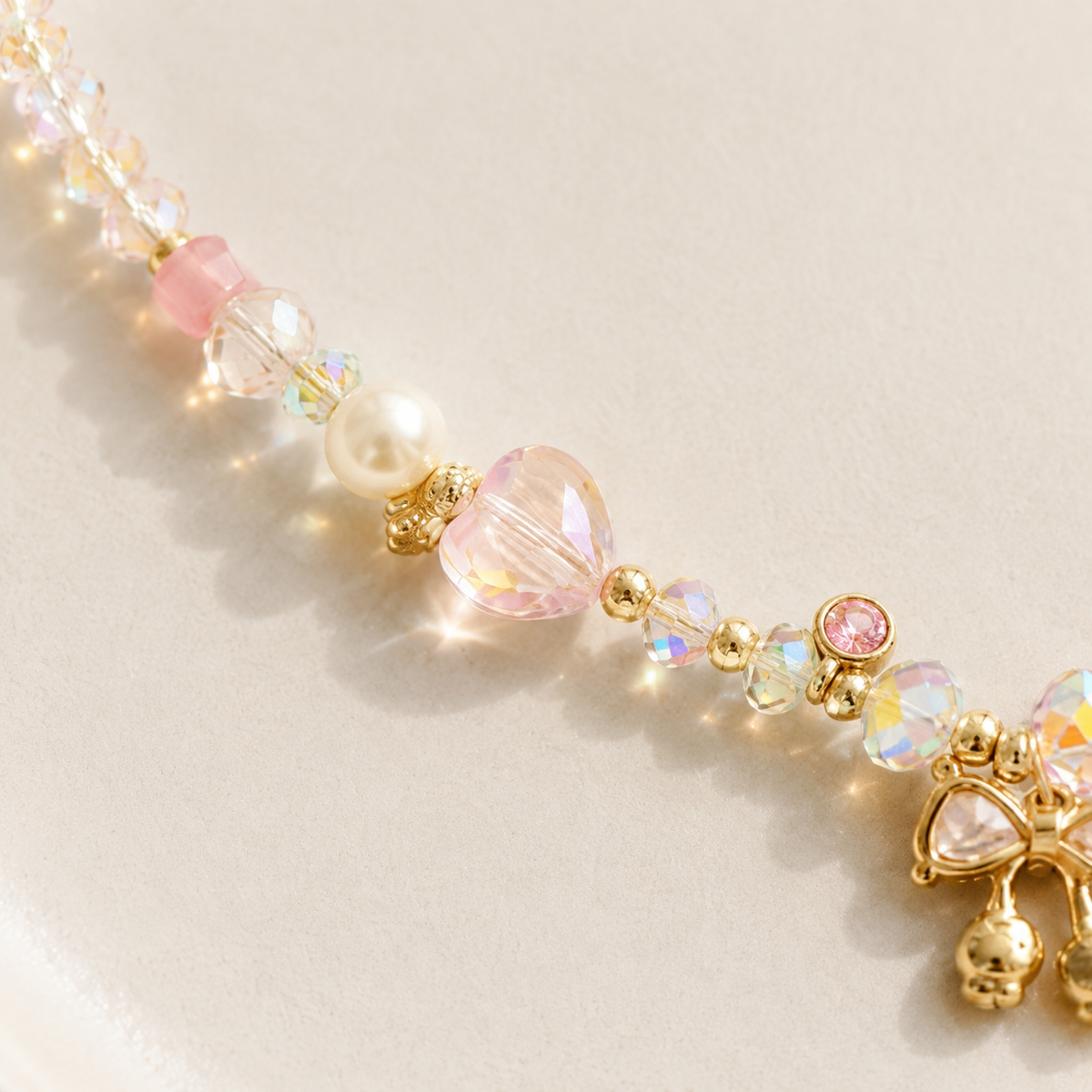 Blush Bow Crystal Necklace