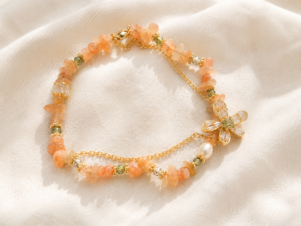 Apricot Blossom Charm Bracelet