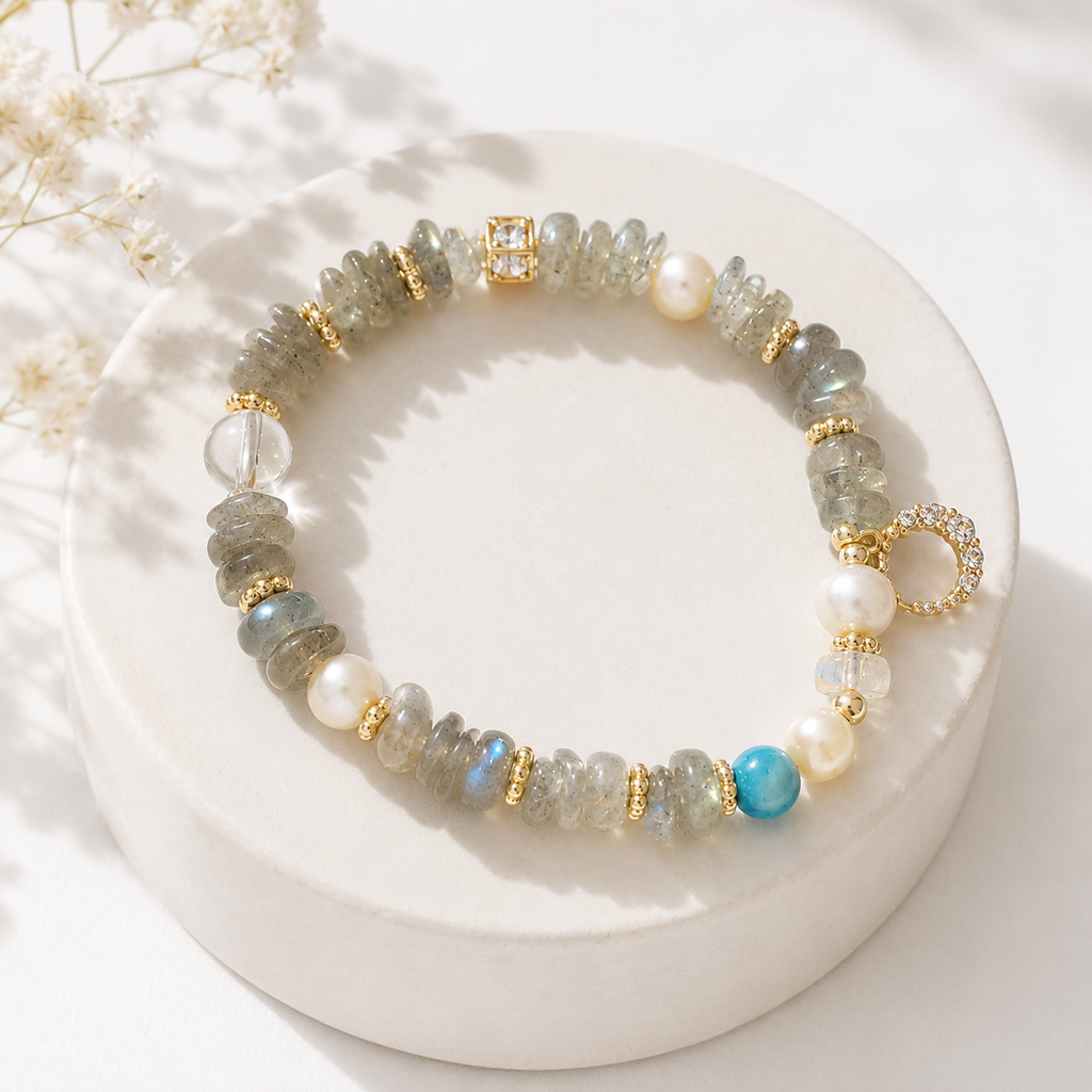 Moonlit Mist Pearl Bracelet