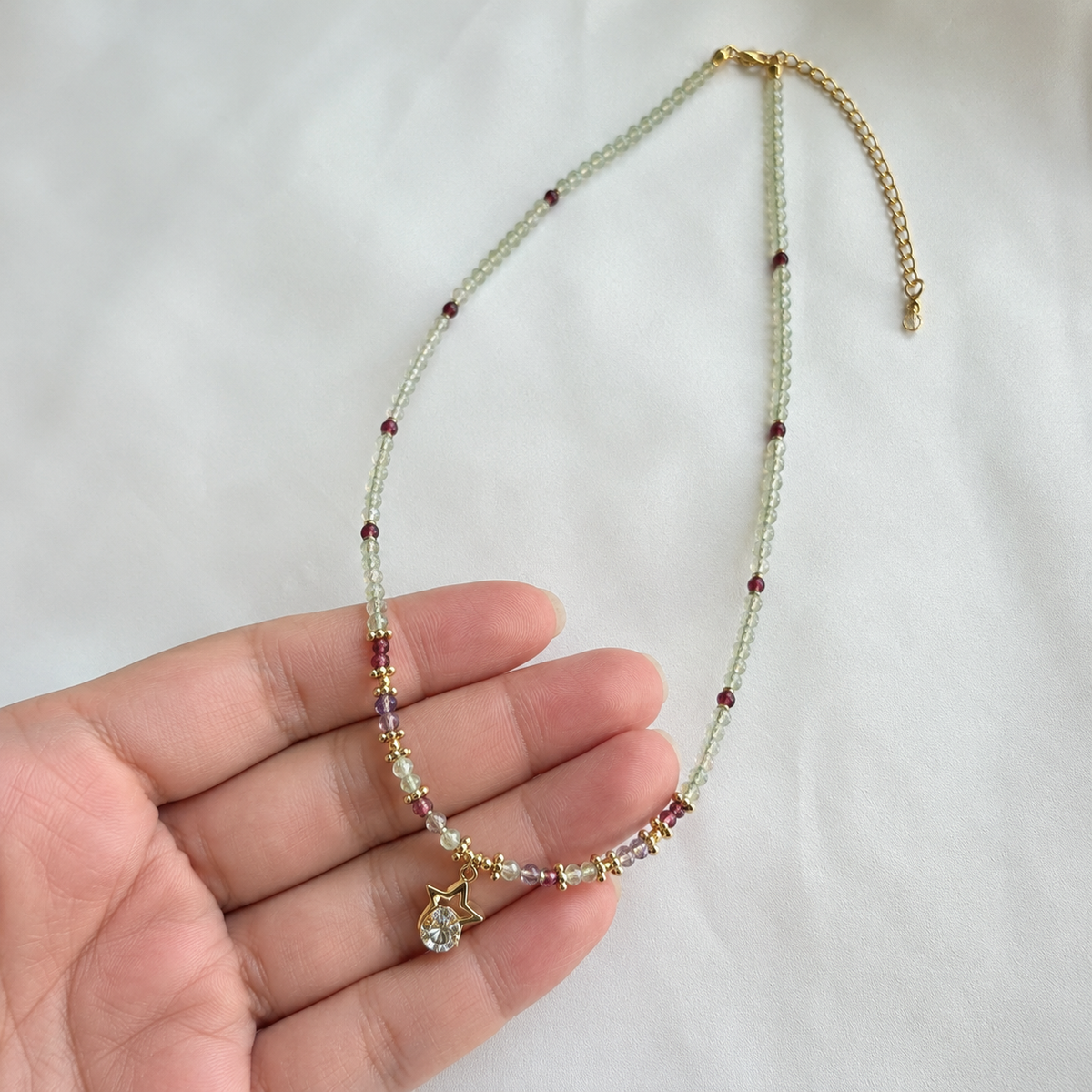 Mint Starlight Beaded Necklace