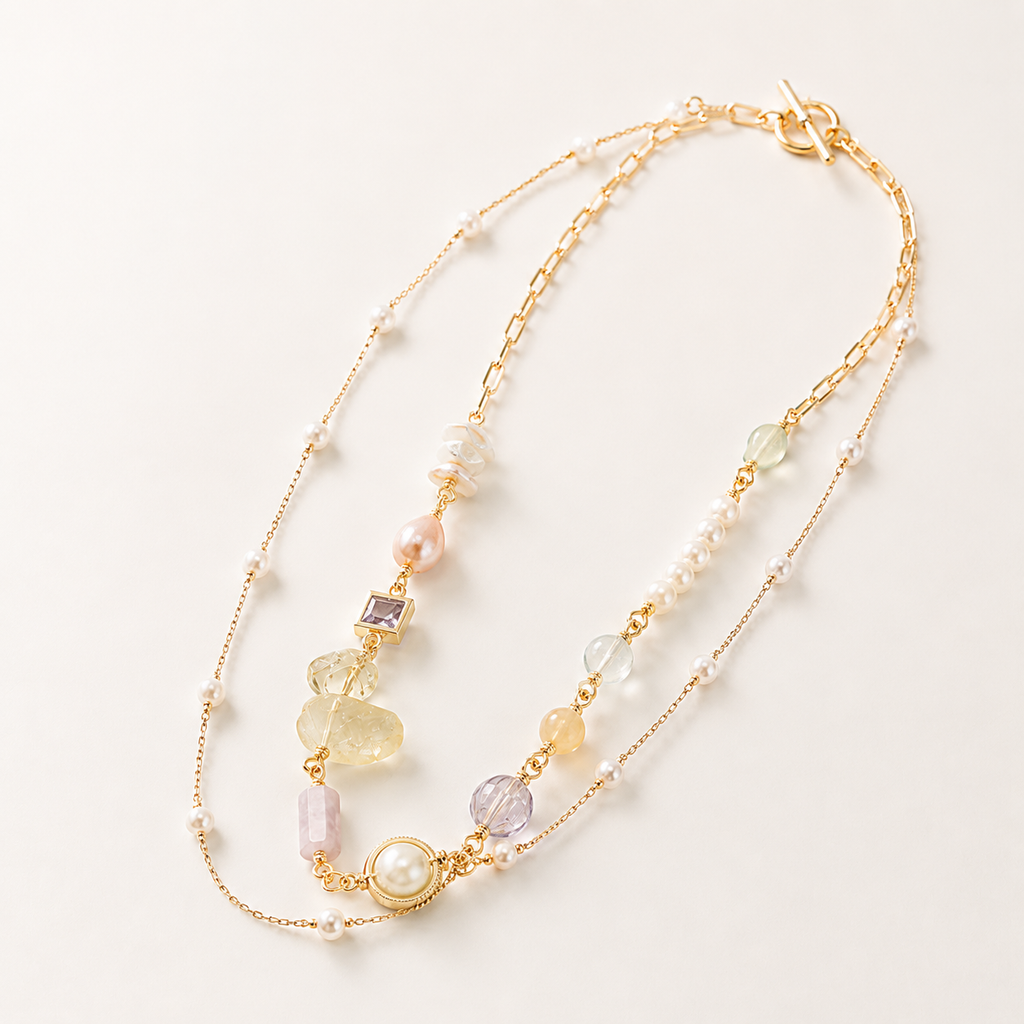 Pastel Orbit Layered Necklace