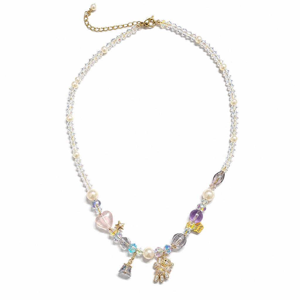 Starlight Teddy Crystal Necklace