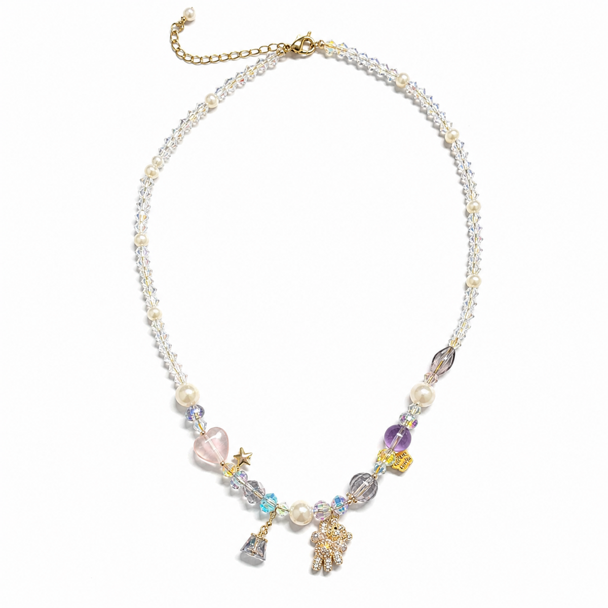Starlight Teddy Crystal Necklace