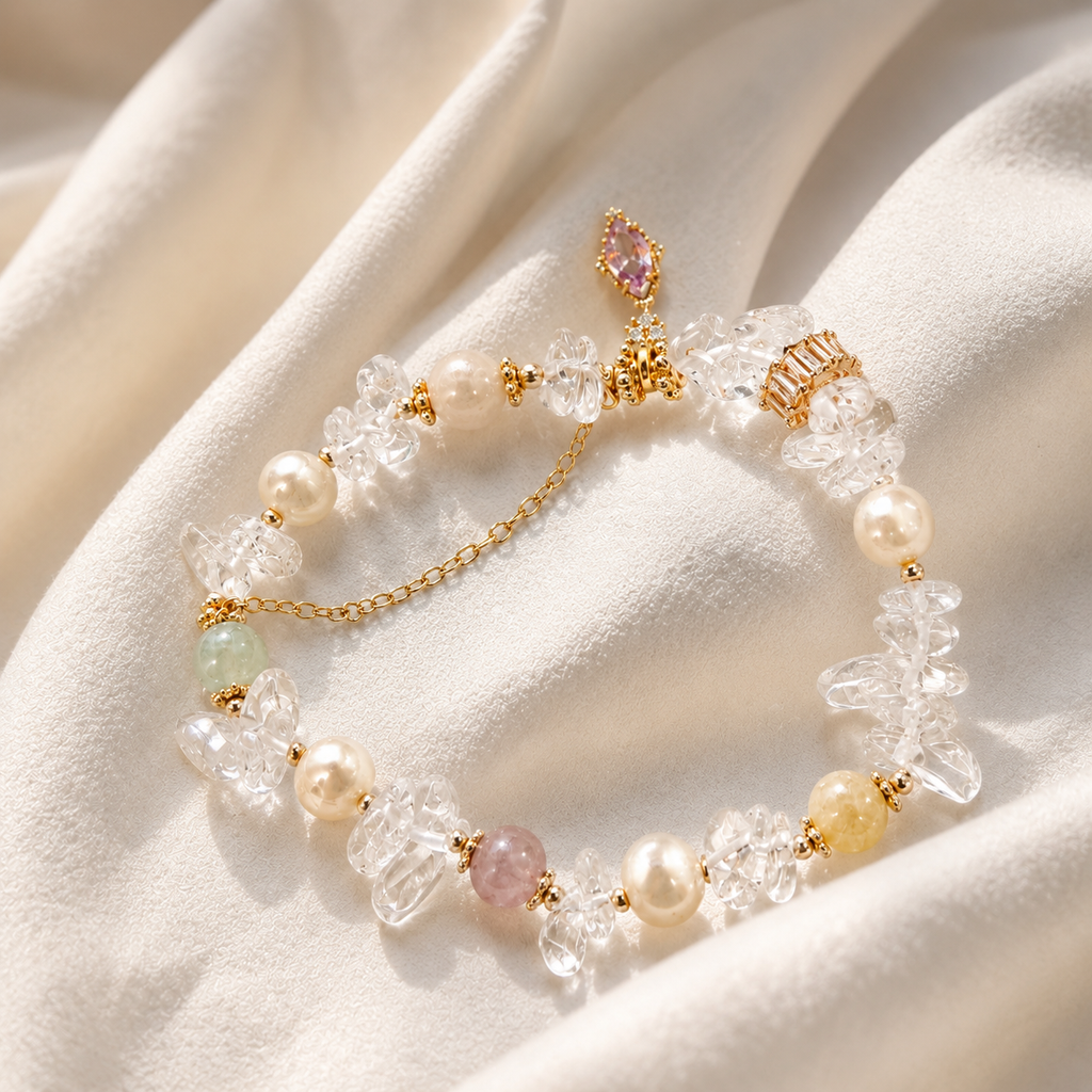 Crystal Garden Pearl Bracelet