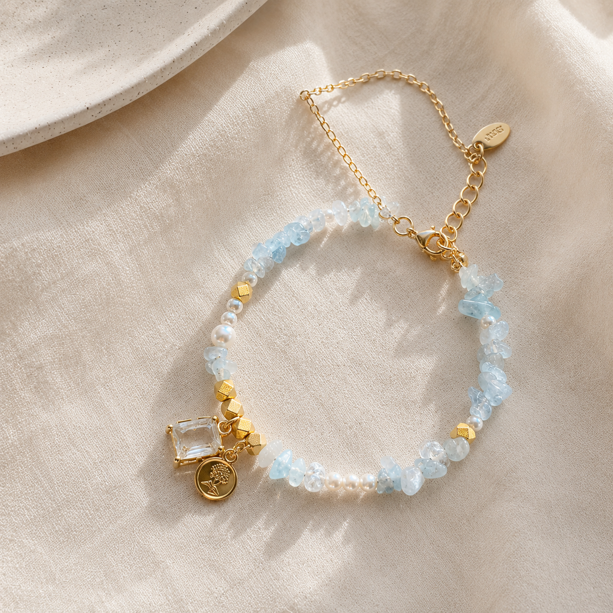 Aqua Meadow Charm Bracelet