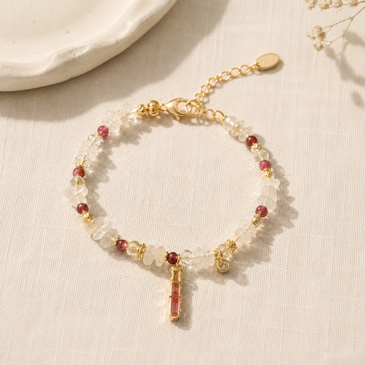 Rose Quartz Drop Bracelet