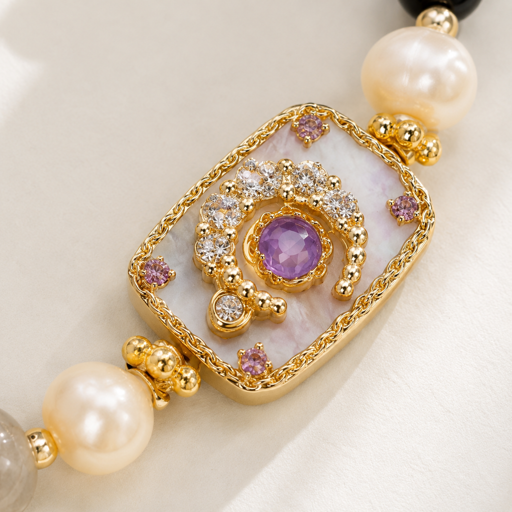 Midnight Amethyst Charm Bracelet