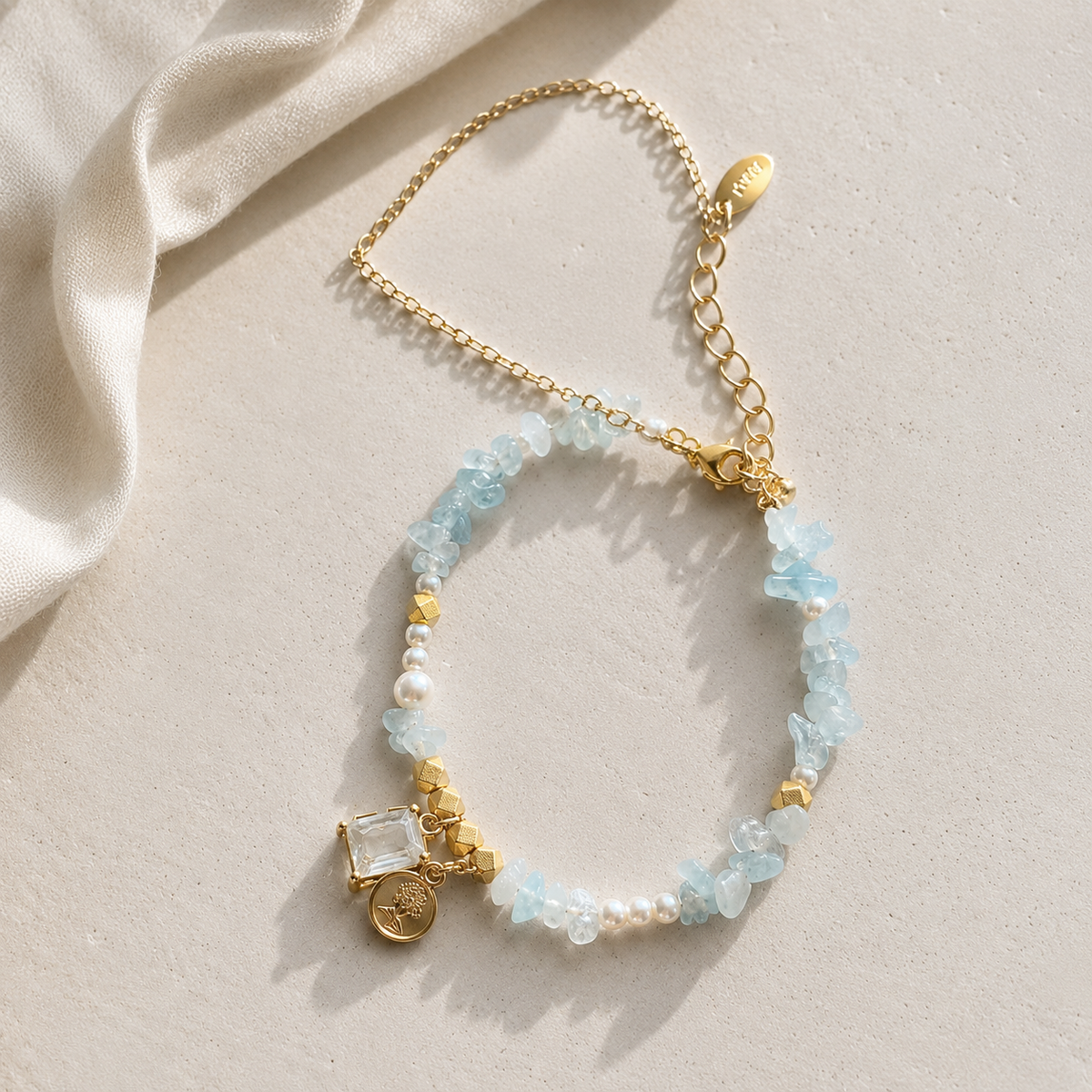 Aqua Meadow Charm Bracelet