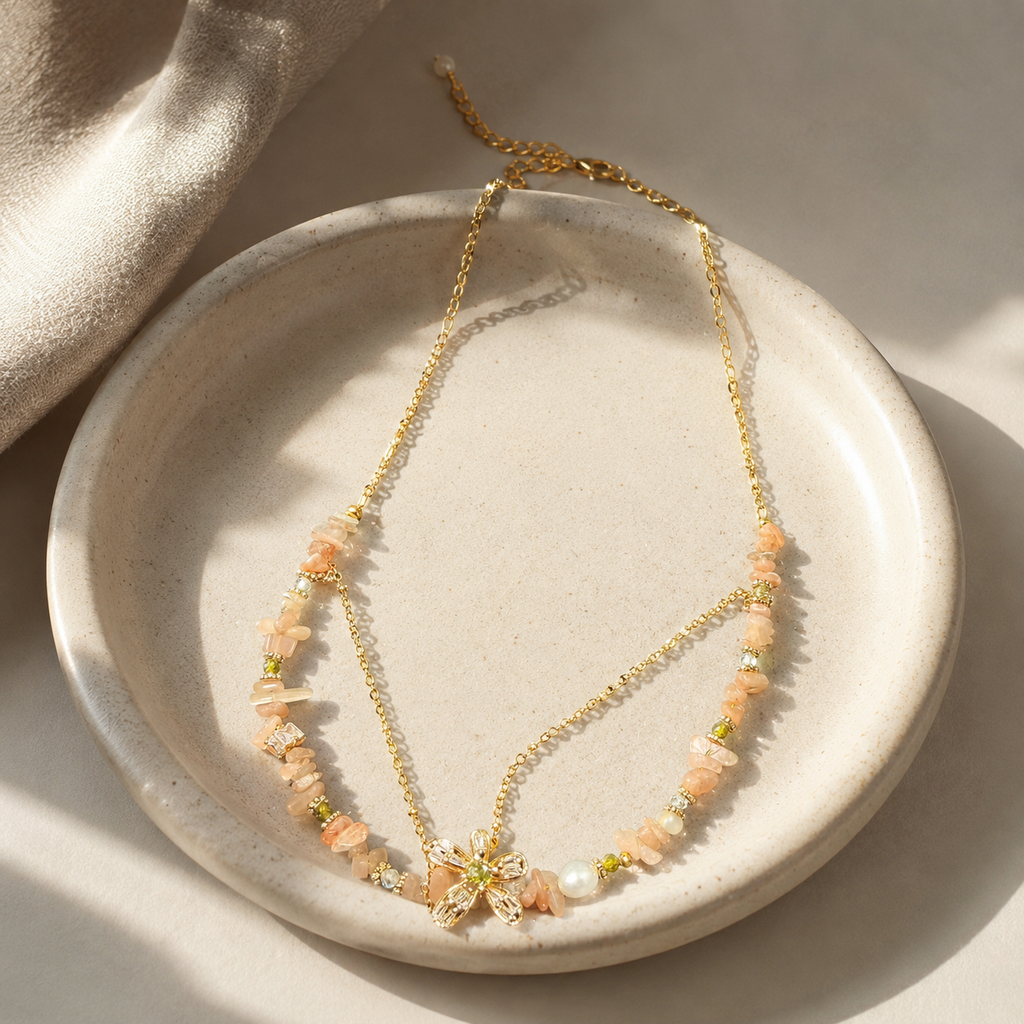 Apricot Bloom Layered Necklace