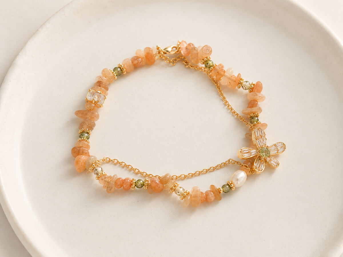 Apricot Blossom Charm Bracelet