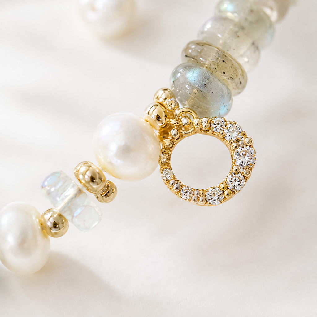 Moonlit Mist Pearl Bracelet