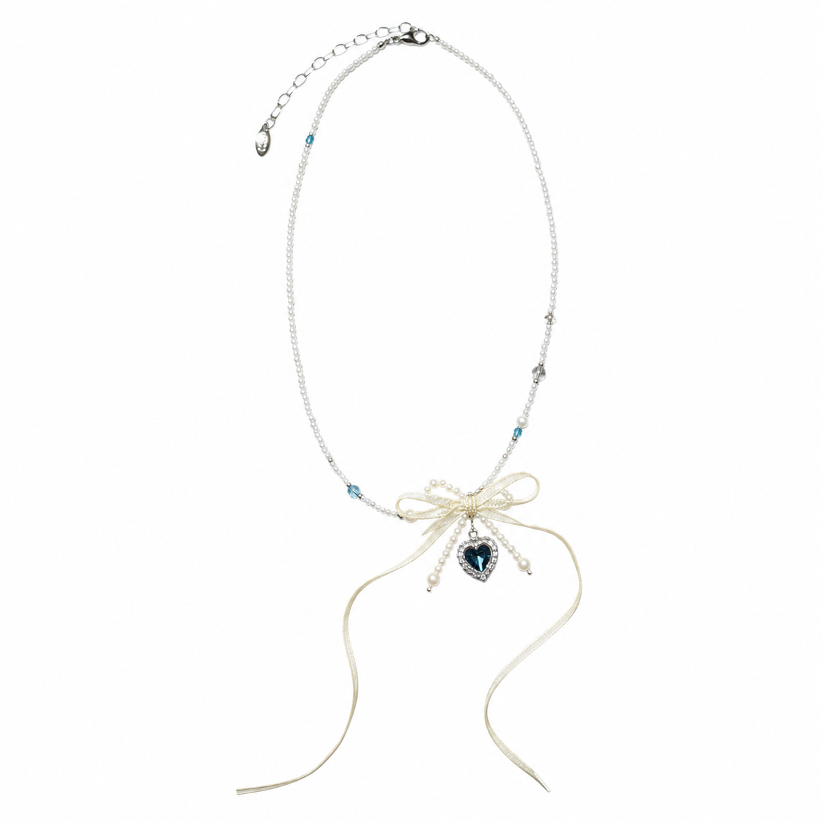 Midnight Ribbon Heart Necklace
