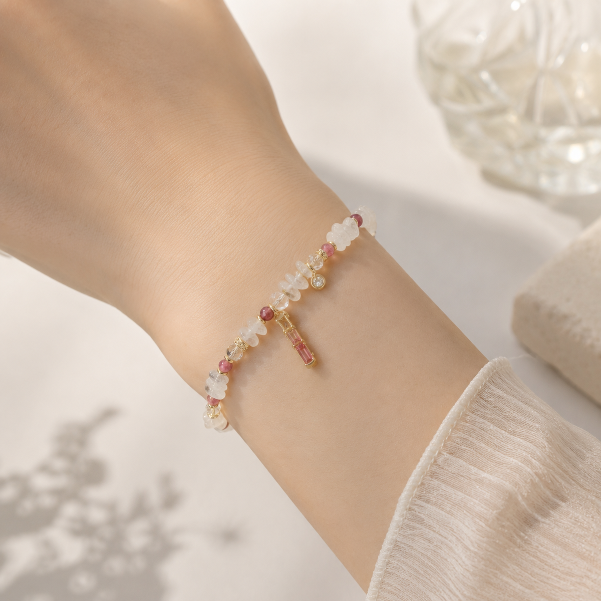 Rose Quartz Drop Bracelet
