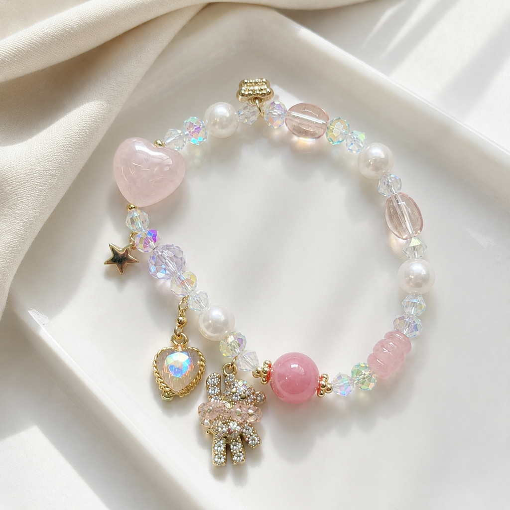 Pink Stardust Teddy Bracelet