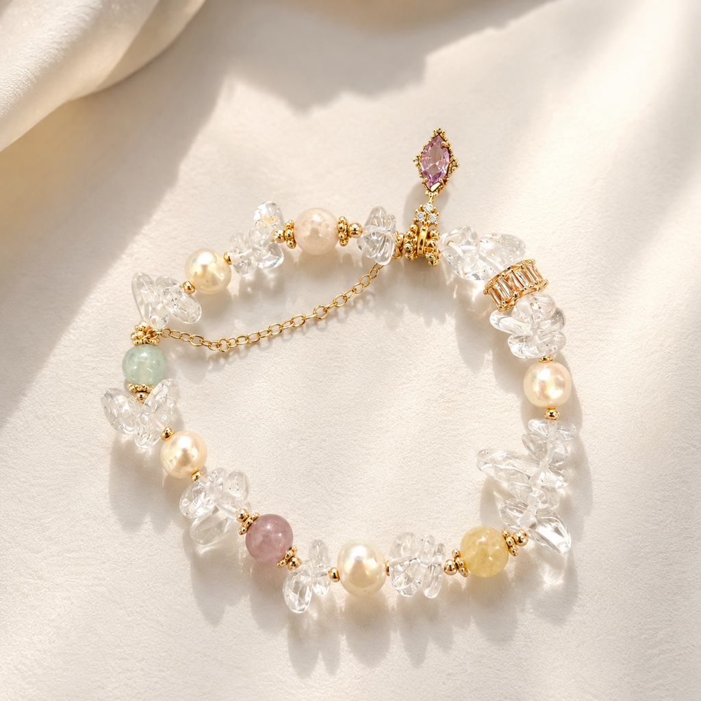 Crystal Garden Pearl Bracelet