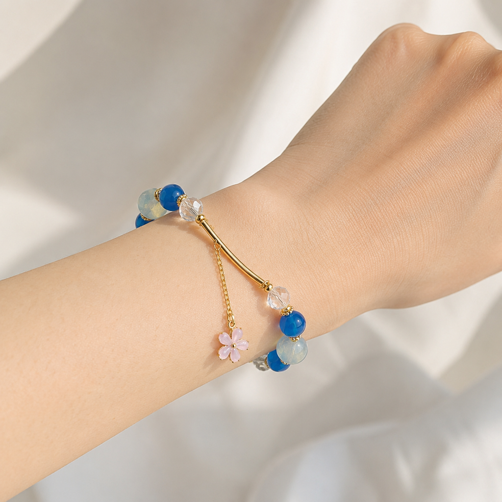 Blue Blossom Charm Bracelet