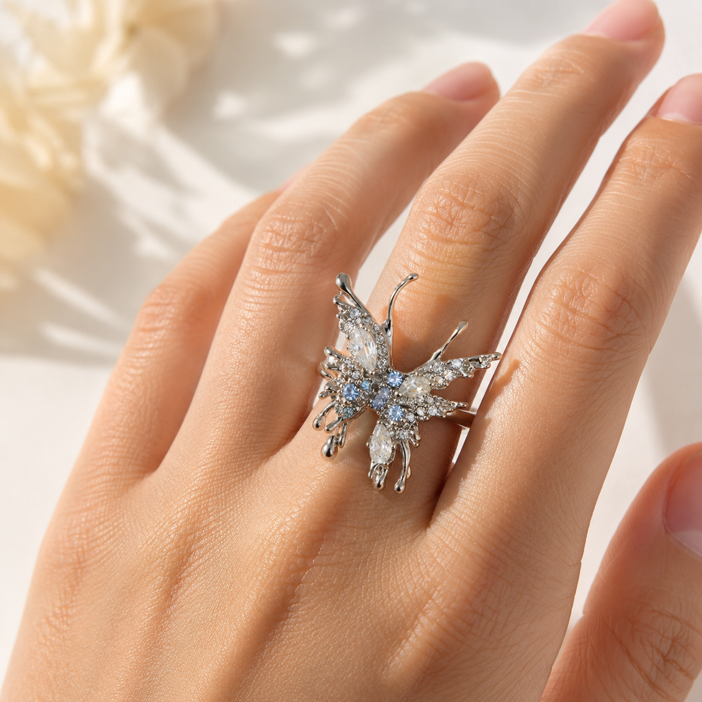 Celestial Frost Crystal Butterfly