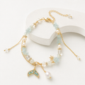 Aqua Pearl Cascade Bracelet