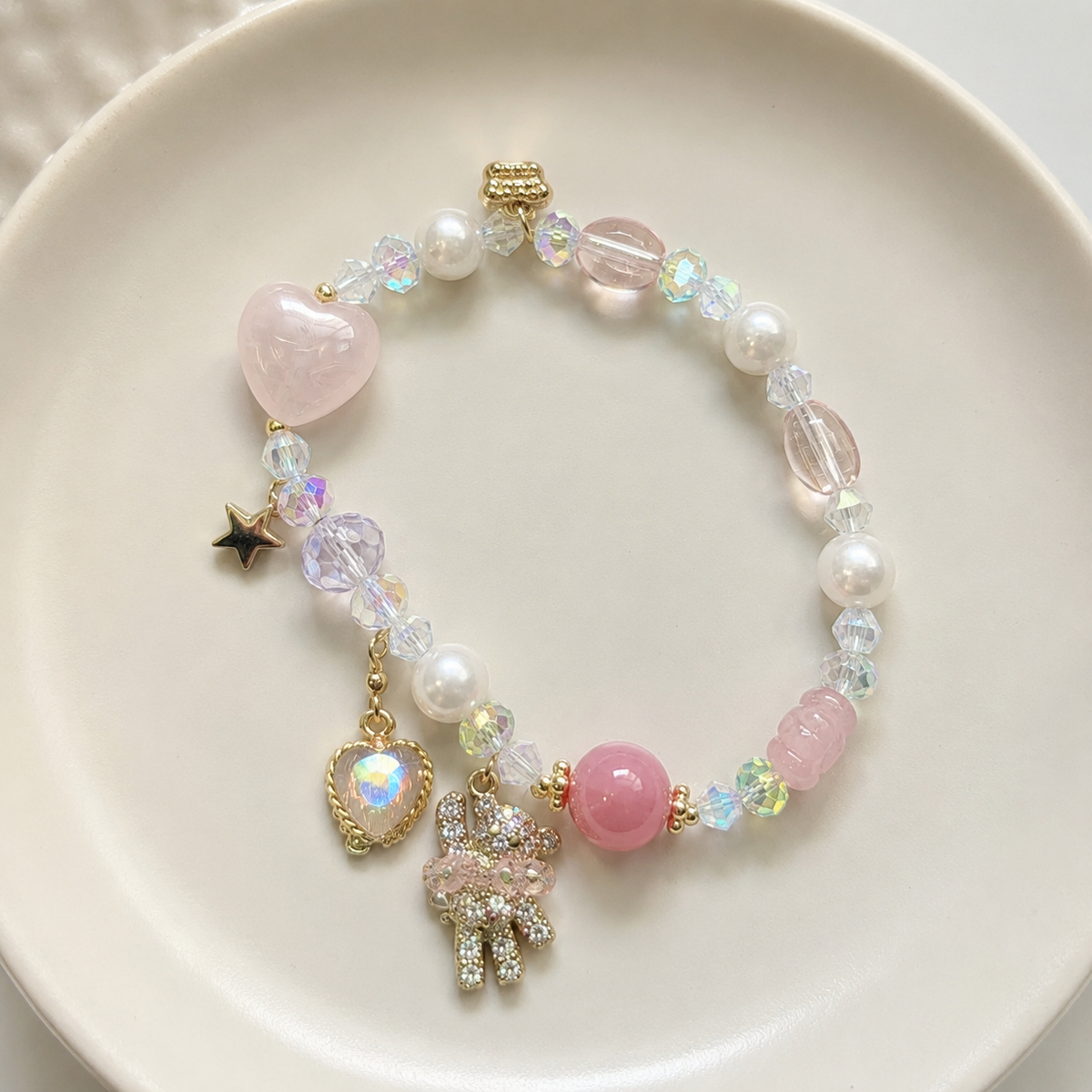 Pink Stardust Teddy Bracelet