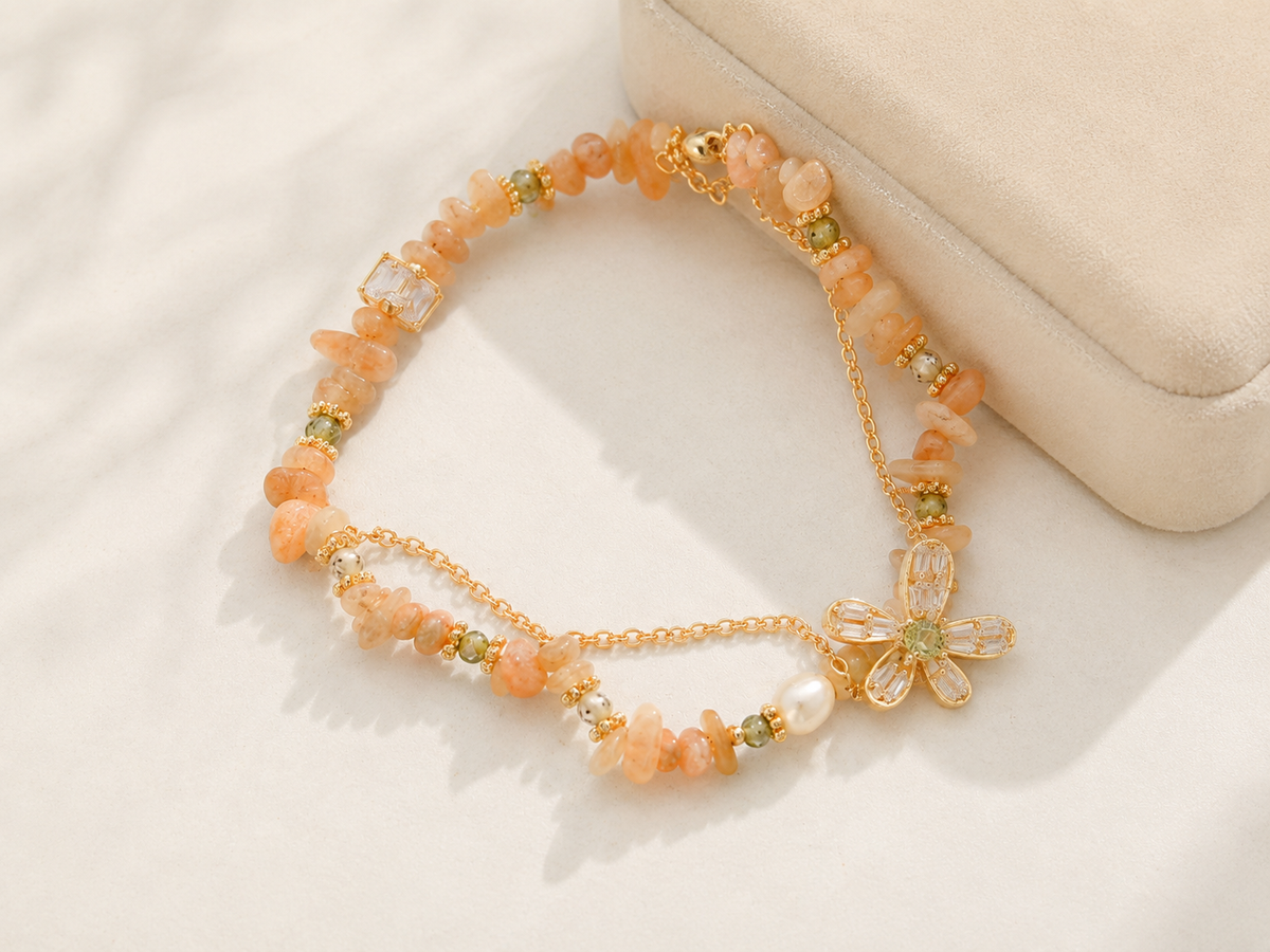 Apricot Blossom Charm Bracelet