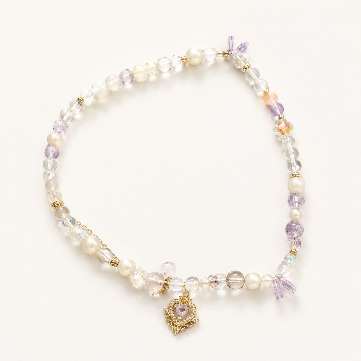 Lavender Crown Pearl Necklace