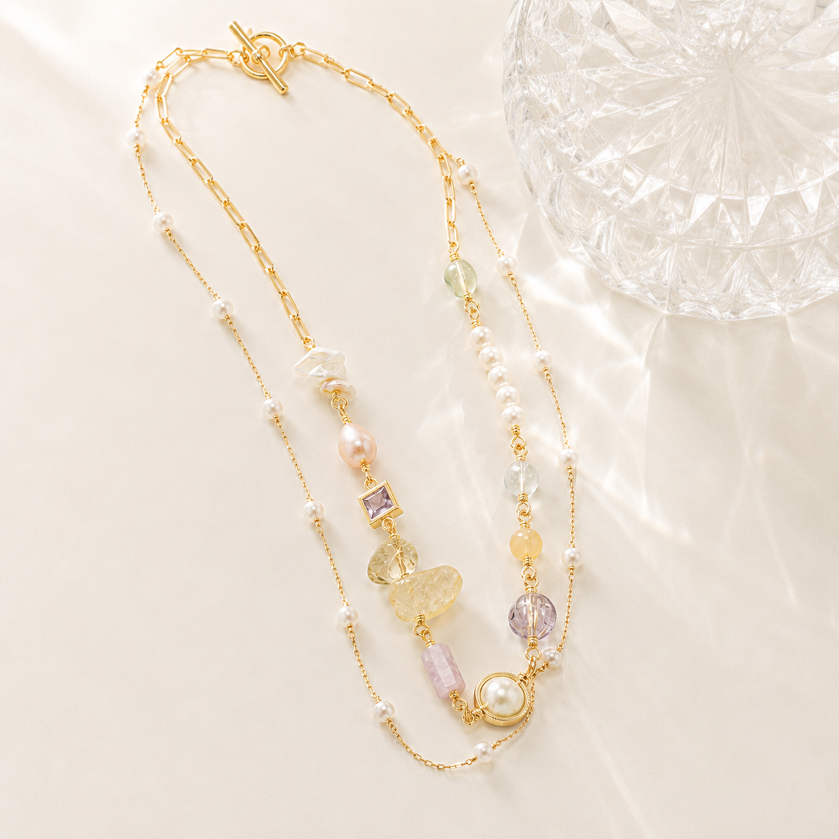 Pastel Orbit Layered Necklace
