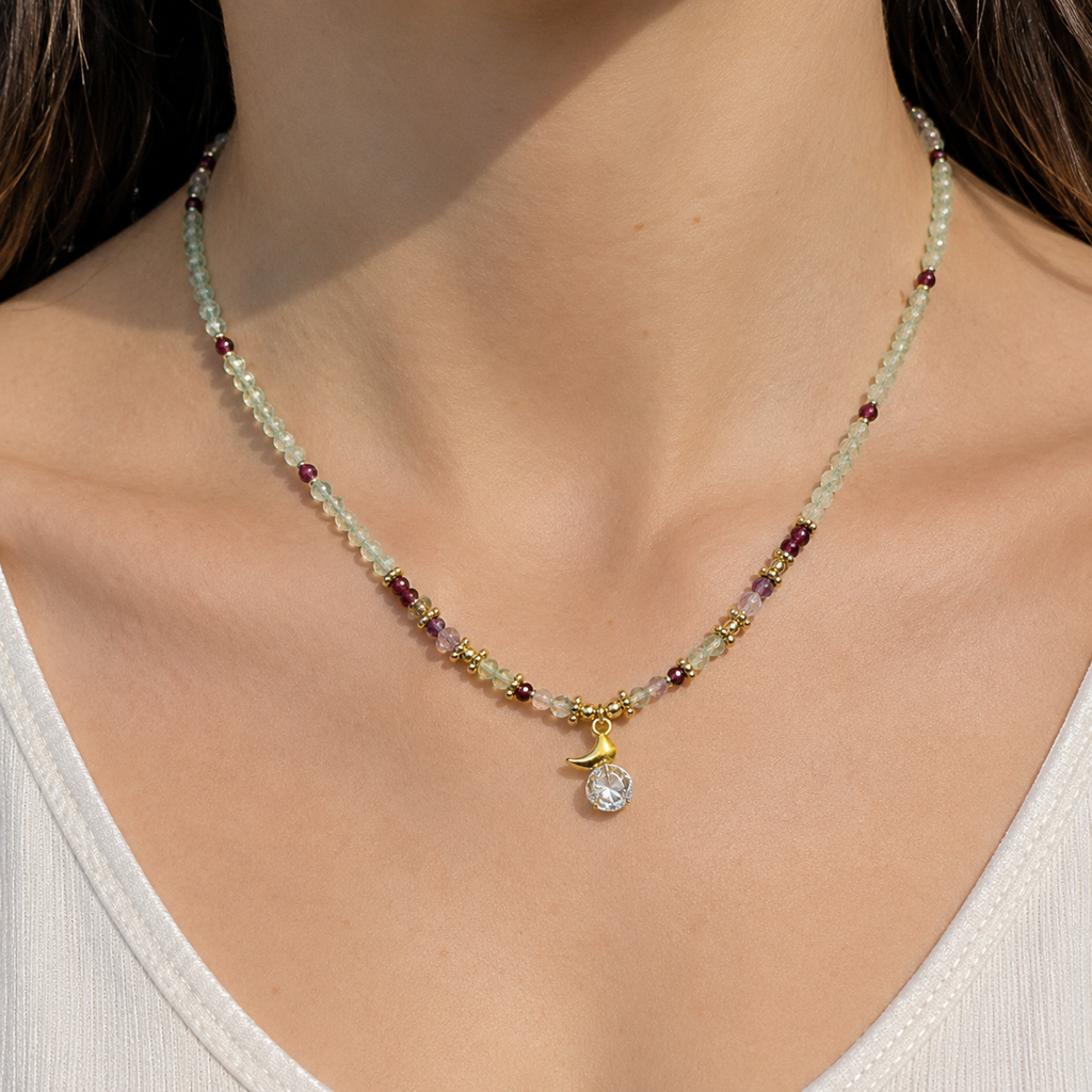 Mint Starlight Beaded Necklace