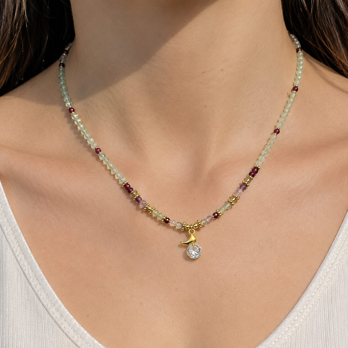 Mint Starlight Beaded Necklace
