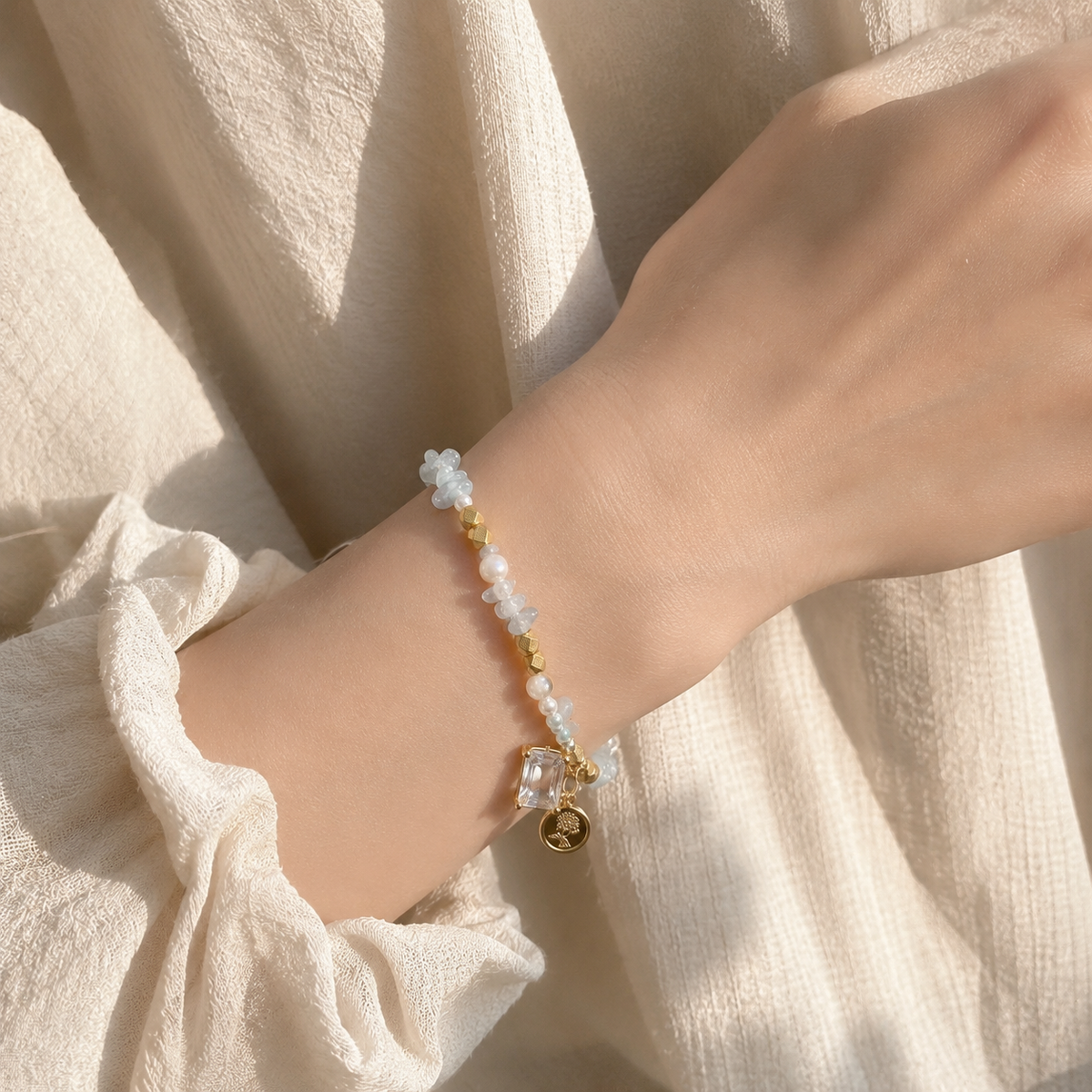 Aqua Meadow Charm Bracelet