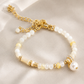 Golden Orbit Pearl Bracelet