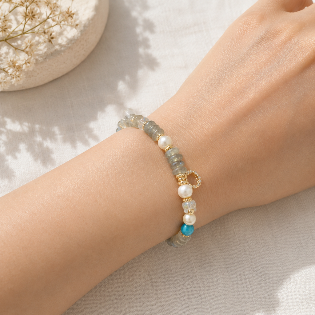 Moonlit Mist Pearl Bracelet