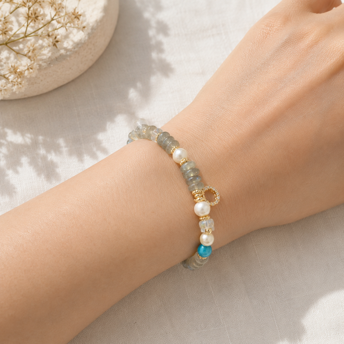 Moonlit Mist Pearl Bracelet