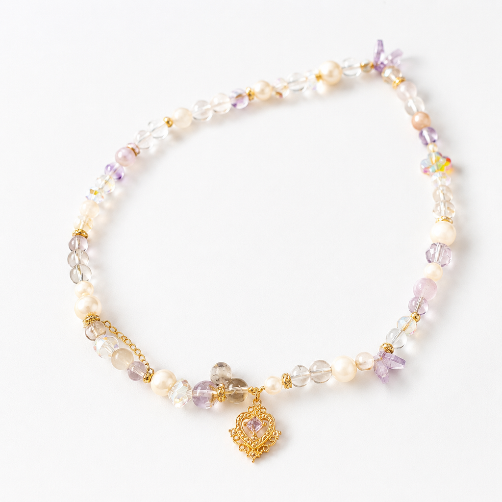 Lavender Crown Pearl Necklace