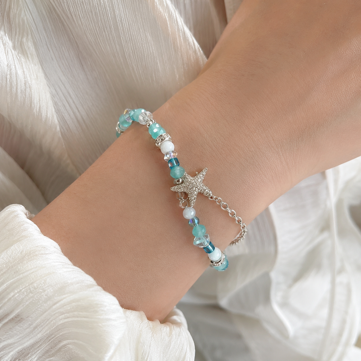 Seafoam Starfish Bracelet