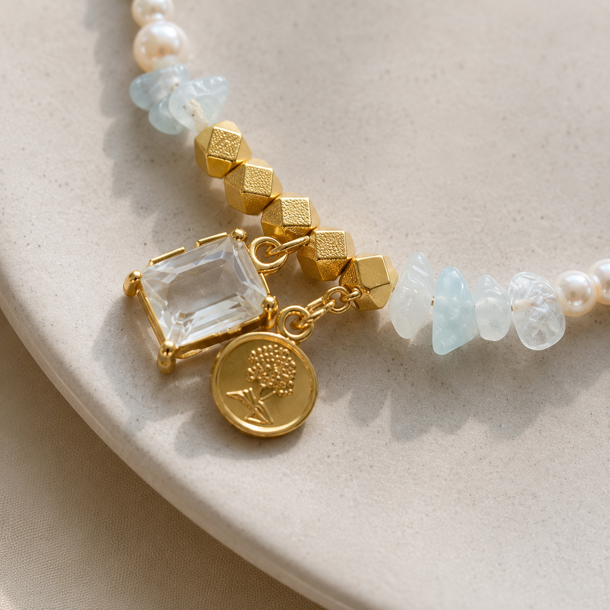 Aqua Meadow Charm Bracelet