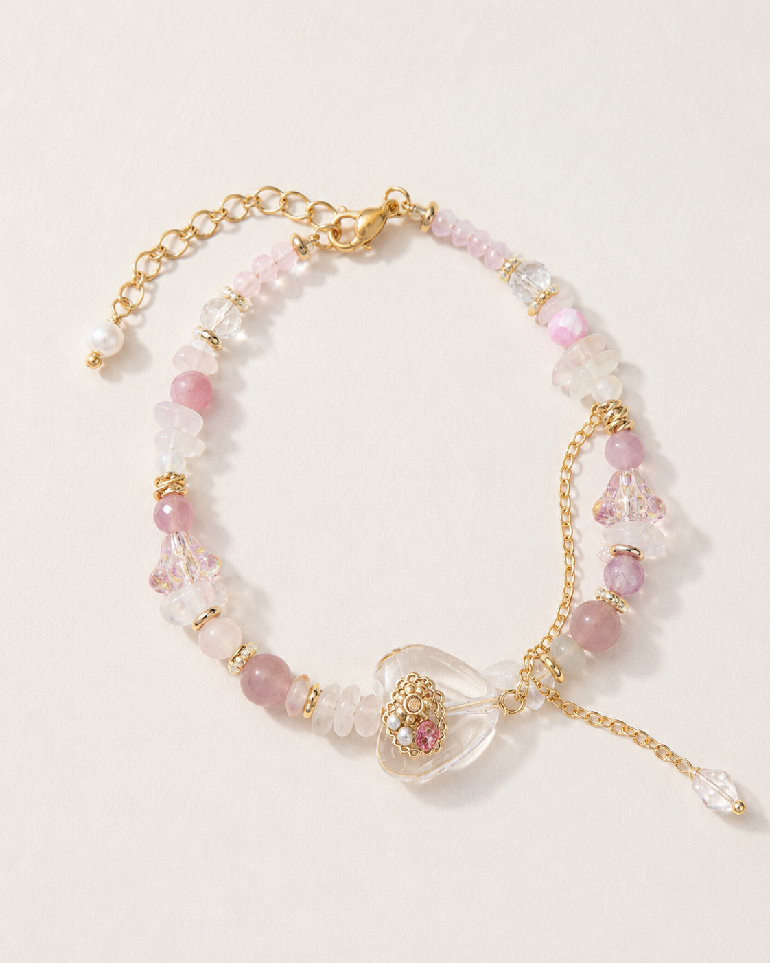 Blush Petal Charm Bracelet