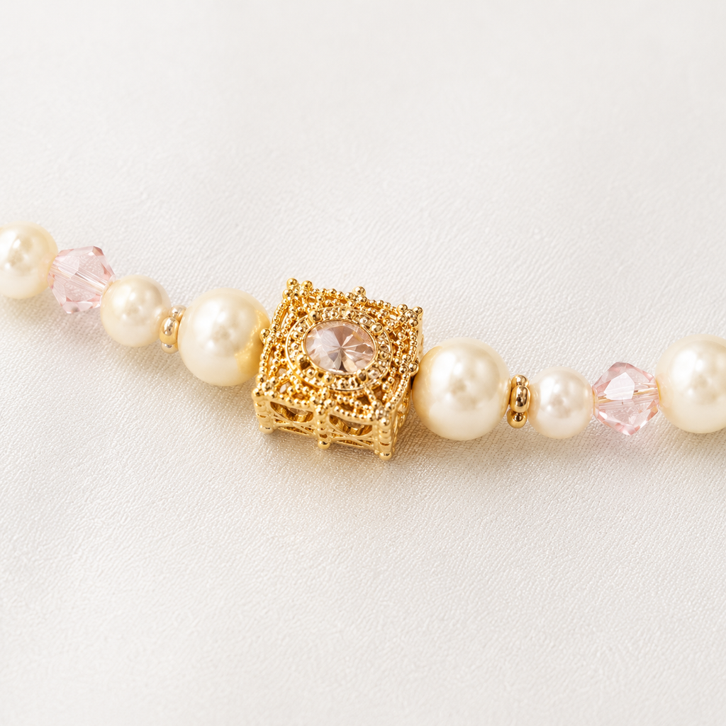 Blush Pearl Heart Necklace