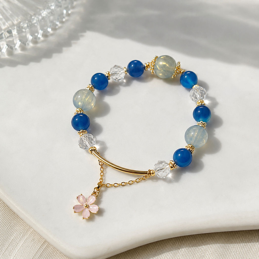 Blue Blossom Charm Bracelet