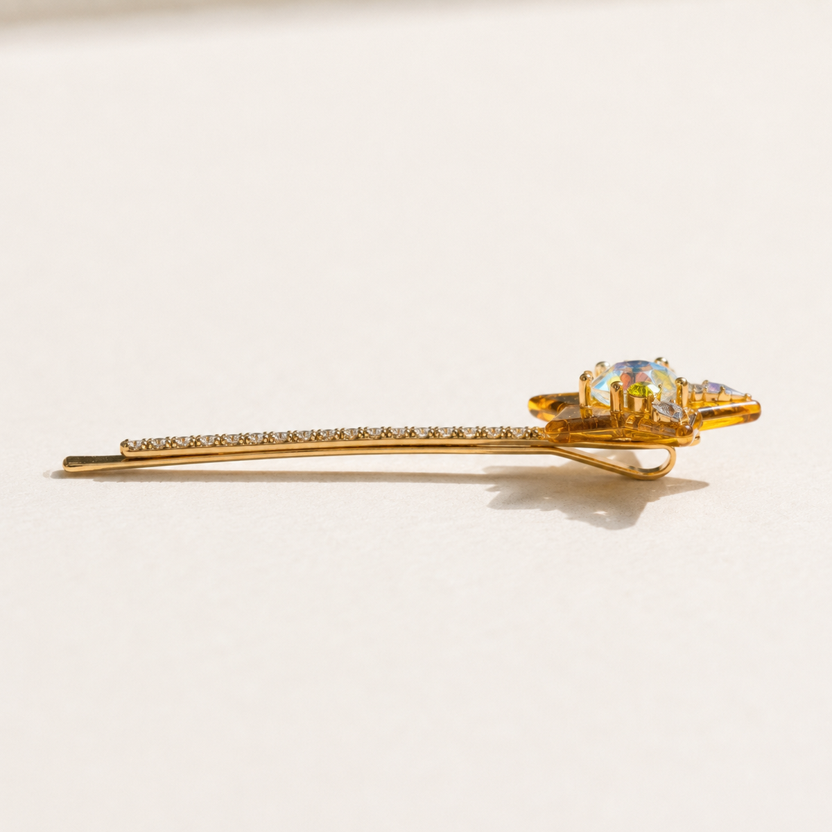 Amber Starlight Crystal Hair Pin