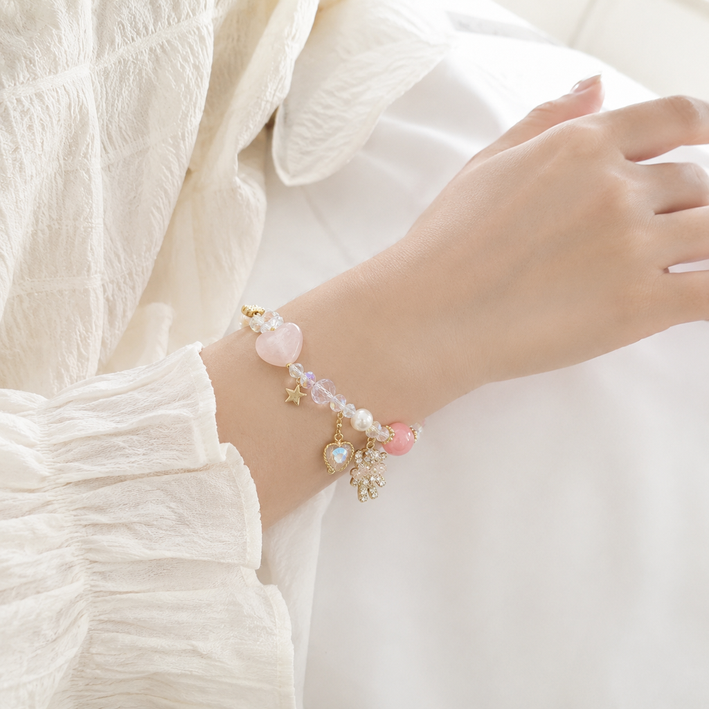 Pink Stardust Teddy Bracelet