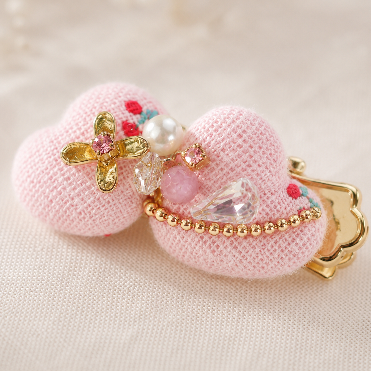 Blush Butterfly Bow Hair Clip Set