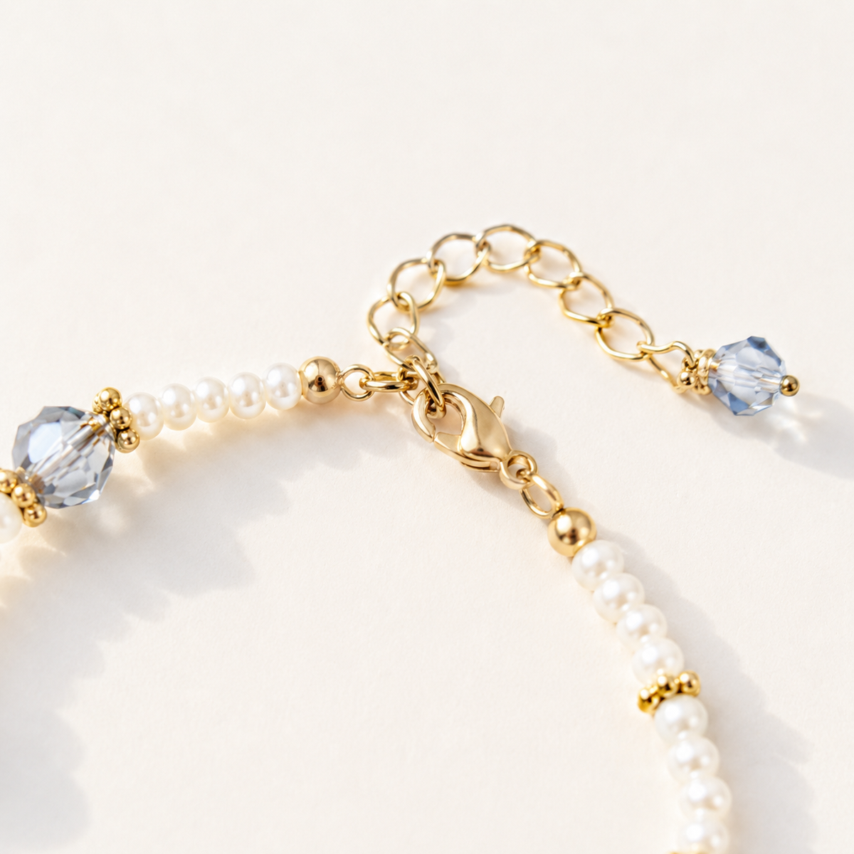 Powder Blue Bow Charm Bracelet