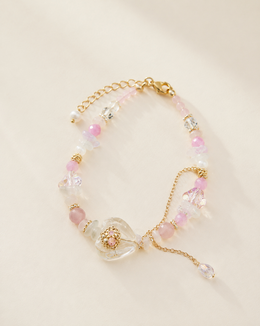 Blush Petal Charm Bracelet