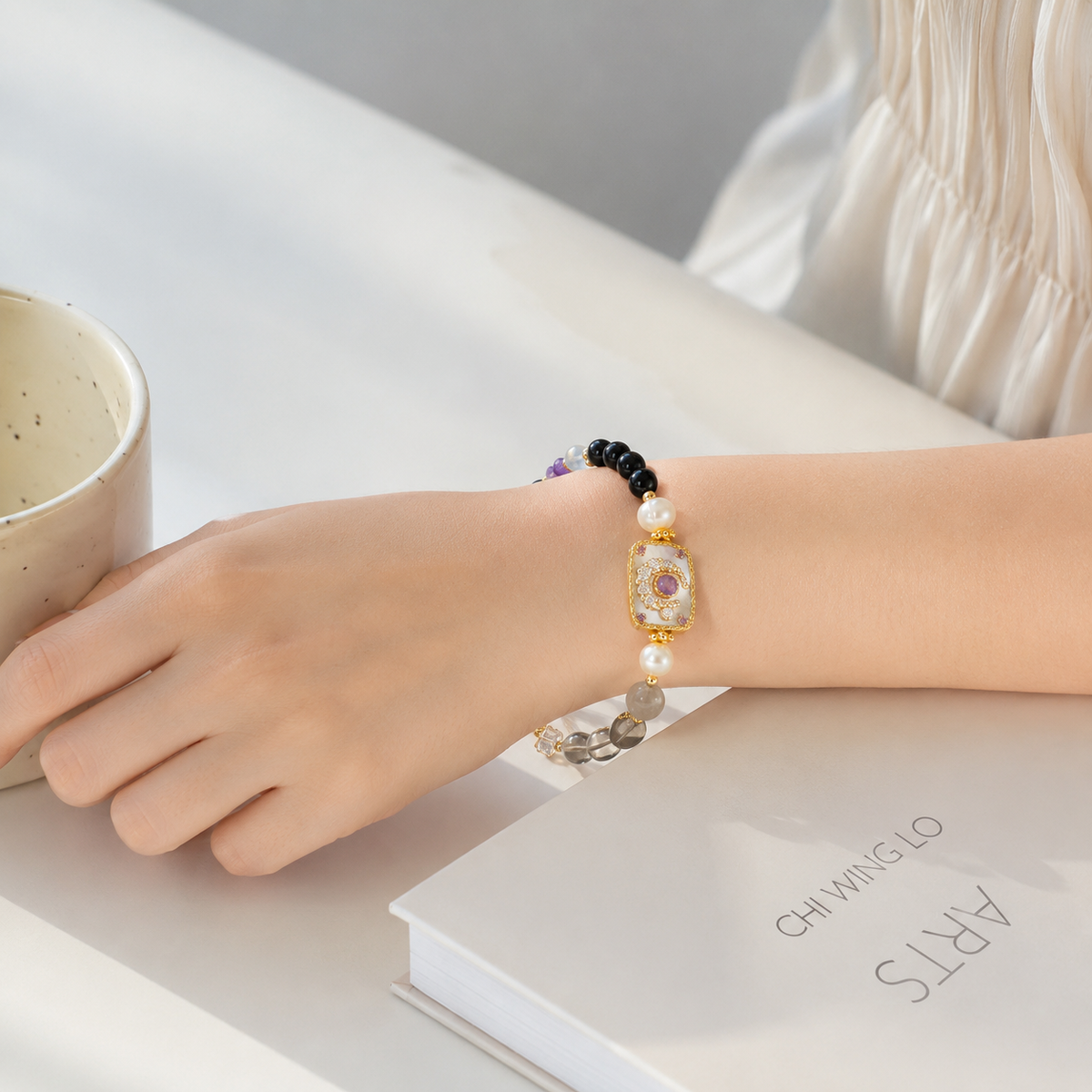 Midnight Amethyst Charm Bracelet
