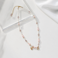 Blush Ribbon Pearl Necklace